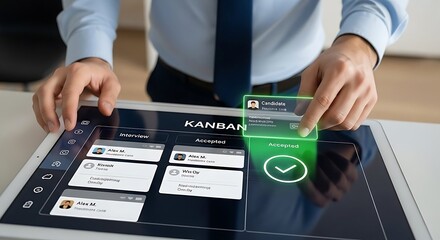 A person using a tablet to digitally process a credit card payment.