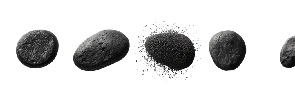 Asteroid collision sequence, showing fragmentation