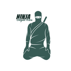Ninja logo design vector. Silhouette Ninja Character Template Illustration