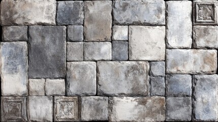 Fototapeta premium Close-up view of a wall constructed from irregularly shaped stones.