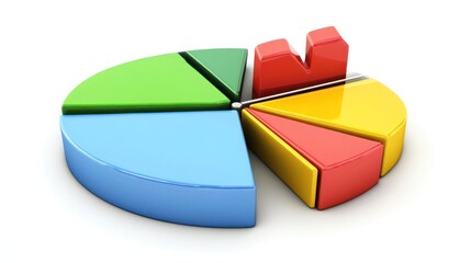 Obraz premium Colorful 3D pie chart graphic