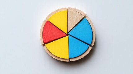 Obraz premium Colorful wooden pie chart puzzle