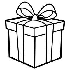 Minimalist Gift Box Outline Vector