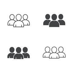 Group of people icon set representing teamwork community and collaboration