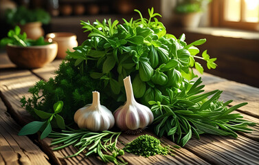 garlic and herbs 