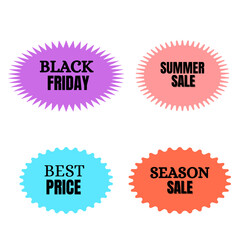 Seasonal Sale Tags_Vector Black Friday & Summer Badges