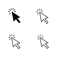 Mouse Pointer Icons Set Cursor Click Symbol Vector Illustration Isolated on White