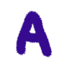 Purple letter a graffiti style isolated on transparent background
