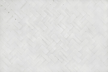 Old white bamboo weave texture background, pattern of woven rattan mat in vintage style.