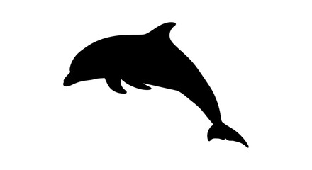 Fototapeta premium dynamic silhouette of a dolphin leaping: a powerful vector graphic isolated on a transparent background, perfect for logos, websites, and more