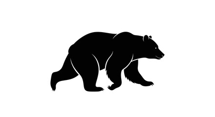 Fototapeta premium side profile of a majestic black bear silhouette, isolated on transparent background: perfect for logo, branding, or wildlife design projects.