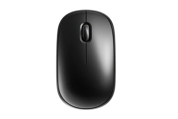 Black wireless computer mouse, top view