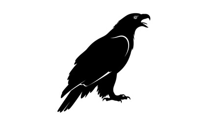 Obraz premium majestic profile of a black eagle silhouette, isolated on transparent background: a powerful vector graphic for design projects