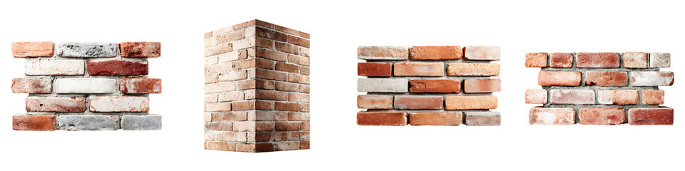 Obraz premium Brick Wall Textures: Various Patterns of Decorative Brick Cladding Panels