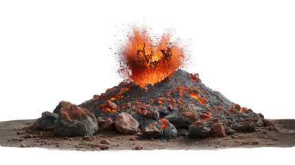 Volcanic Eruption: A dynamic illustration of a volcano erupting, with vibrant lava and volcanic ash spewing forth, conveying the raw power and natural beauty of geological forces.