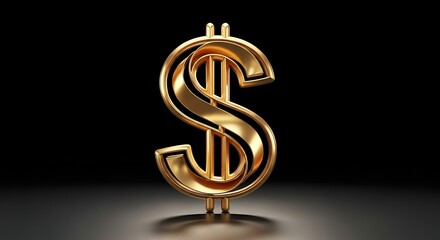 Golden dollar symbol illustration for finance investment and wealth concept