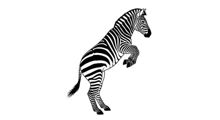 Fototapeta premium dynamic profile of a zebra in mid rear, isolated on transparent background: a striking vector illustration for design projects