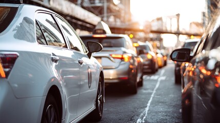 ride share car logo visible in busy pickup zone