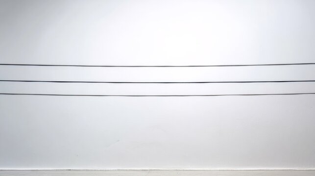 Three parallel lines on a white wall