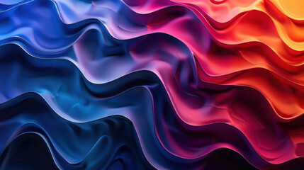 Obraz premium Vibrant abstract wavy smoke or fabric with a gradient of blue to red and orange