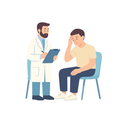 Doctor Patient Consultation Illustration for Healthcare and Medical Website Design