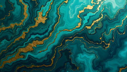 Fototapeta premium Teal and Gold Marble Texture