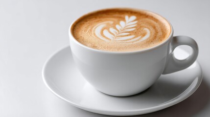 cappuccino with foam on a light background