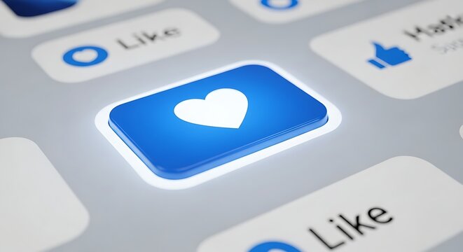 Heart like button social media engagement love icon app interface design
