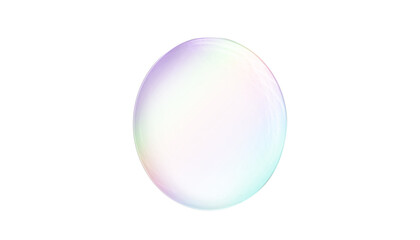 Colorful holographic sphere on transparent background with modern abstract design