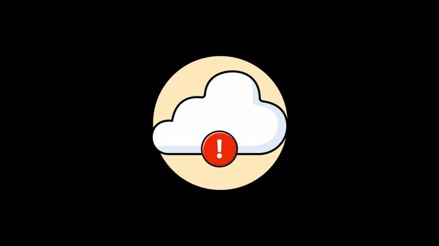 Cloud with Error Symbol. Cloud Error Concept Animation Video - Transparent