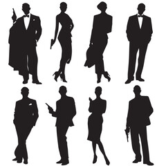 007 silhouette set, Black & White silhouette set
