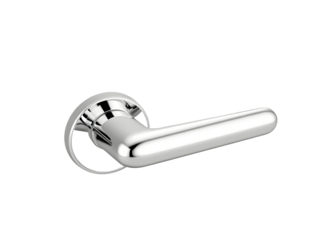 Shiny Chrome Door Handle with Circular Detail - Powered by Adobe