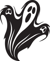 Editable clean and Retro Halloween ghost vector or sticker. Cartoon comic groovy characters vector. Unique vector illustration of ghost, vector icon illustration