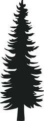 Tall Fir Tree Silhouette for Nature Vector Art Projects