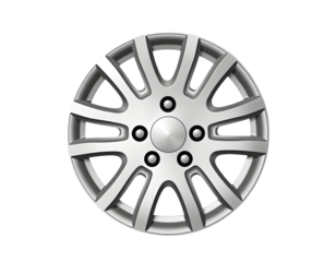 Silver Alloy Wheel Cover Detailed 3D Rendering