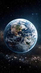 Obraz premium Earth in space, stars, galaxy