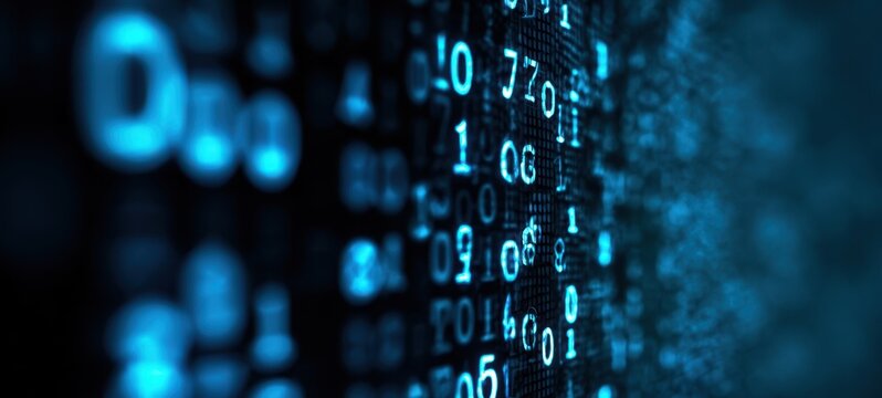 The mesmerizing display of binary code in a digital environment.