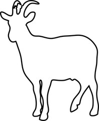 Obraz premium Outline vector of goat silhouette in simple style. Great for farm icons, agriculture branding, goat-related labels, and minimalist animal design.