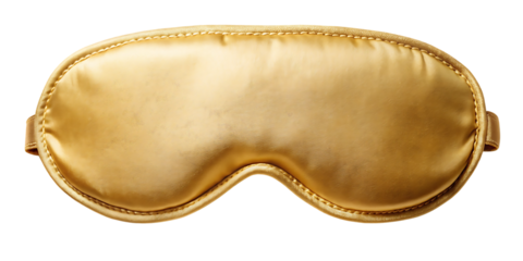 Gold colored eye mask with a gold strap