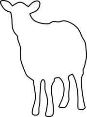Outline vector of sheep silhouette in minimal style. Great for livestock icons, eco farm labels, wool industry branding, or clean animal design.

