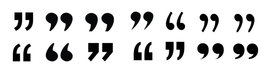 Quote mark collection. Quotation icon set. Vector 
