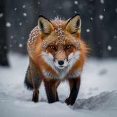 Obraz premium red fox in snow