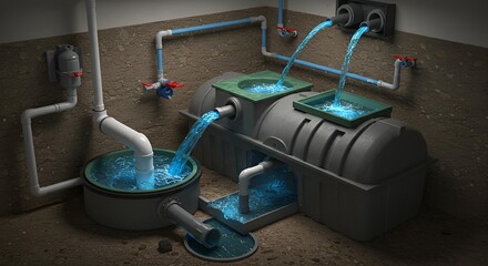 Sewerage System with Water Flow, Plumbing Infrastructure