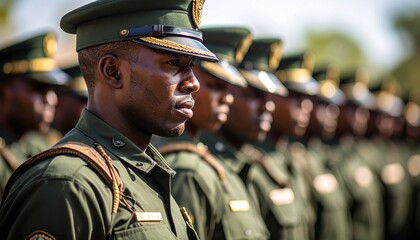 Indonesian civil service officers maintaining order, public safety concept