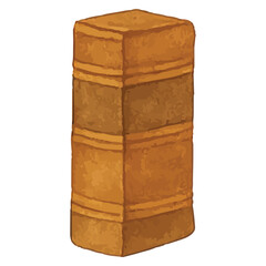 Vintage Tall Book Stack Illustration