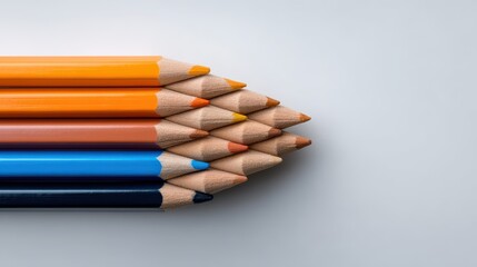 Obraz premium Colorful Pencils Arranged in a Creative Flat Lay Composition