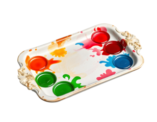 Colorful Paint Palette with Splatters