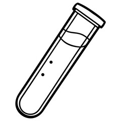 Minimalist Test Tube Line Art Vector Clean Science Lab Illustration Design