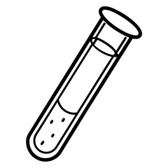 Minimalist Test Tube Line Art Vector Clean Science Lab Illustration Design