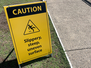 Caution sign slippery surface